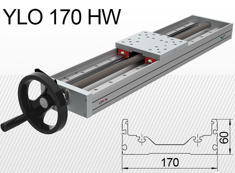 Limon YLO 170-HW típusú lineáris egység terhelhetőség 95kg lökethossz 50-600mm