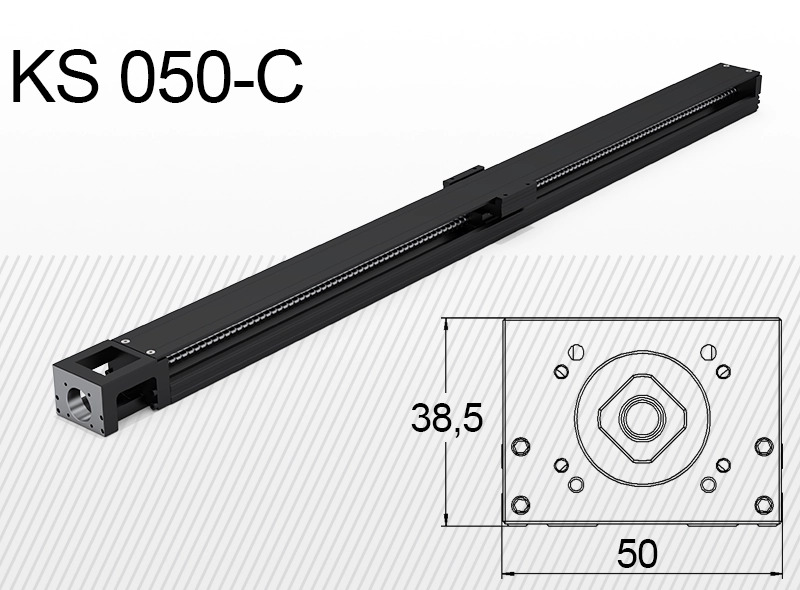 Limon KS 050-C típusú lineáris egység terhelhetőség 8007N* Lökethossz: 70-220mm