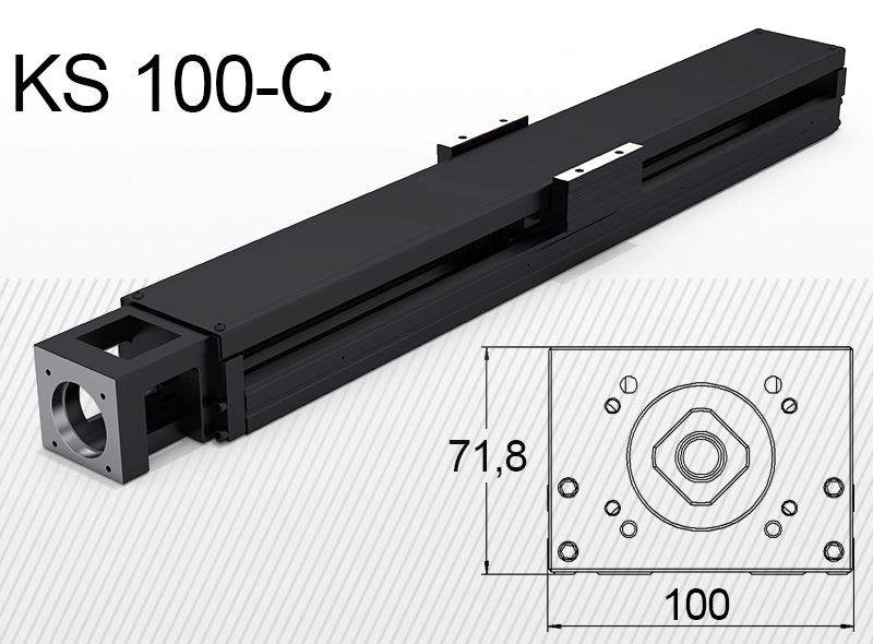 Limon KS 100-C típusú lineáris egység terhelhetőség 39200N* Lökethossz: 828-1228mm