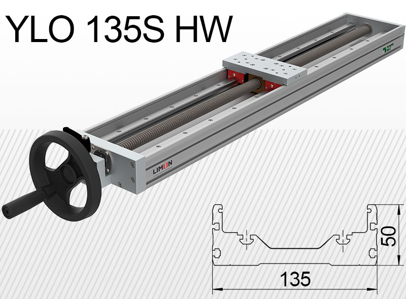 Limon YLO 135S-HW típusú lineáris egység terhelhetőség 35kg lökethossz 50-500mm