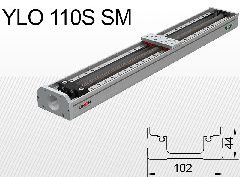 Limon YLO 110S-SM típusú lineáris egység terhelhetőség 20kg lökethossz 50-1500mm