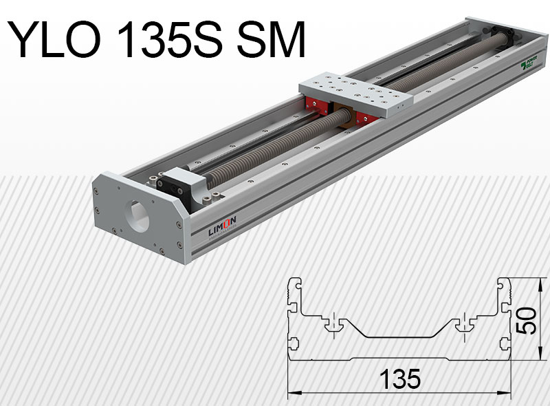 Limon YLO 135S-SM típusú lineáris egység terhelhetőség 35kg lökethossz 50-1500mm