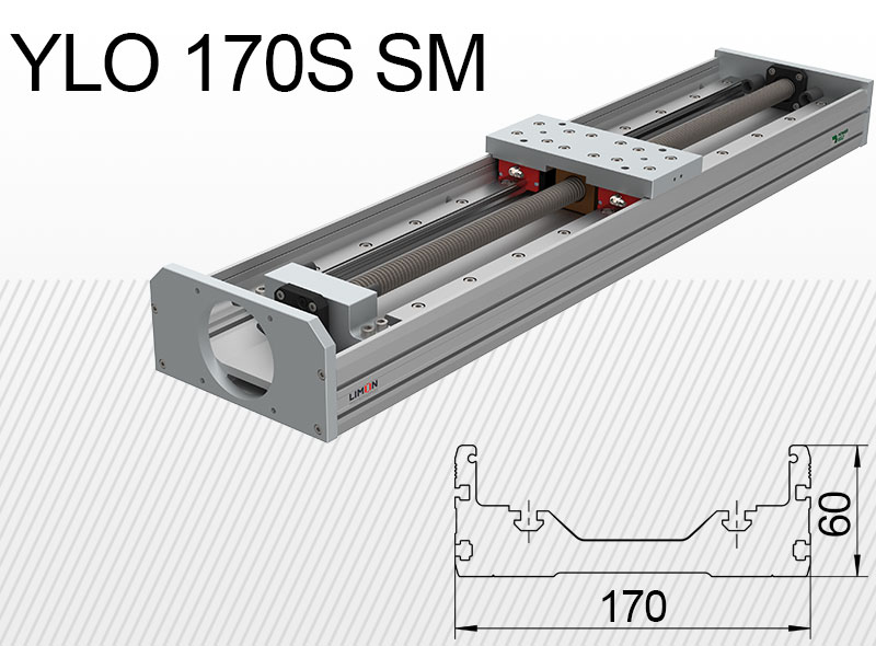 Limon YLO 170S-SM típusú lineáris egység terhelhetőség 47kg lökethossz 50-1700mm