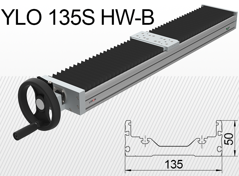 Limon YLO 135S-HW-B típusú zárt lineáris egység terhelhetőség 35kg lökethossz 50-500mm