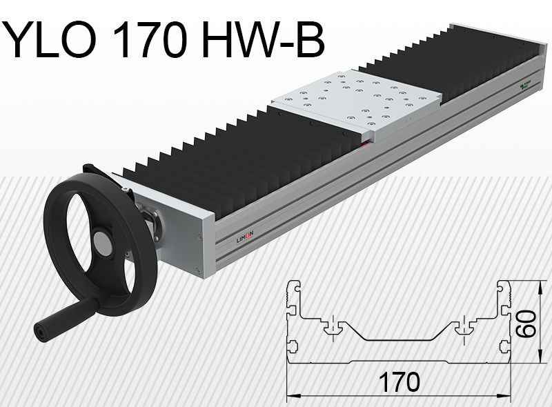 Limon YLO 170-HW-B típusú zárt lineáris egység terhelhetőség 95kg lökethossz 50-600mm