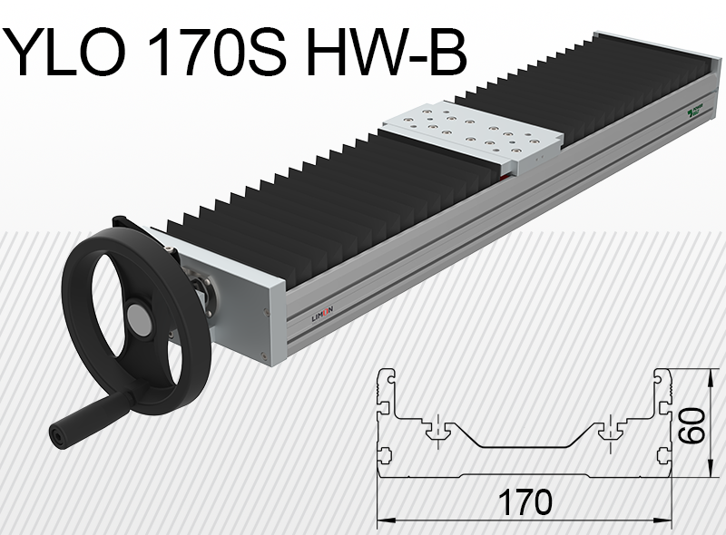 Limon YLO 170S-HW-B típusú zárt lineáris egység terhelhetőség 47kg lökethossz 50-600mm