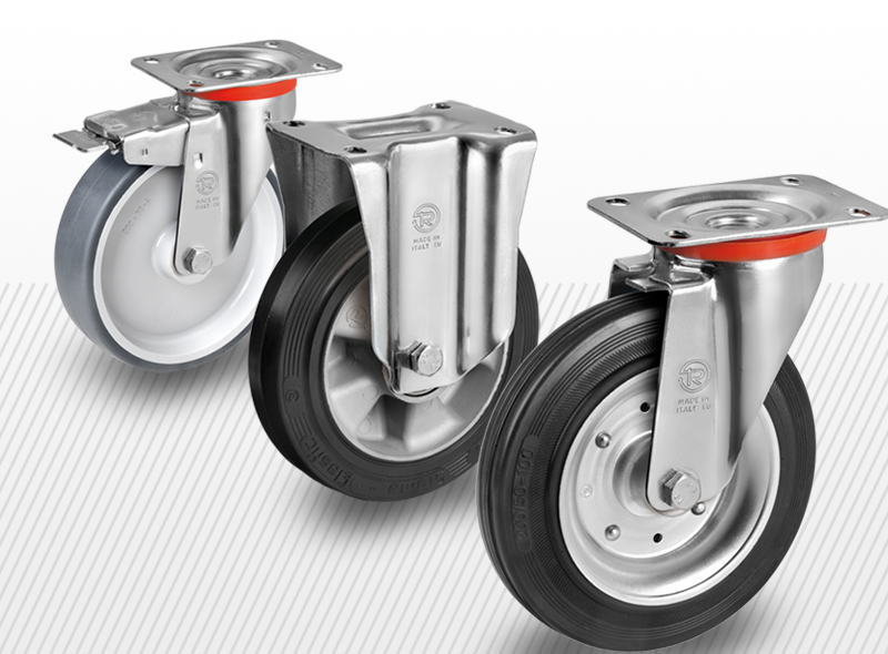 Gumi futófelületű ipari kerekek