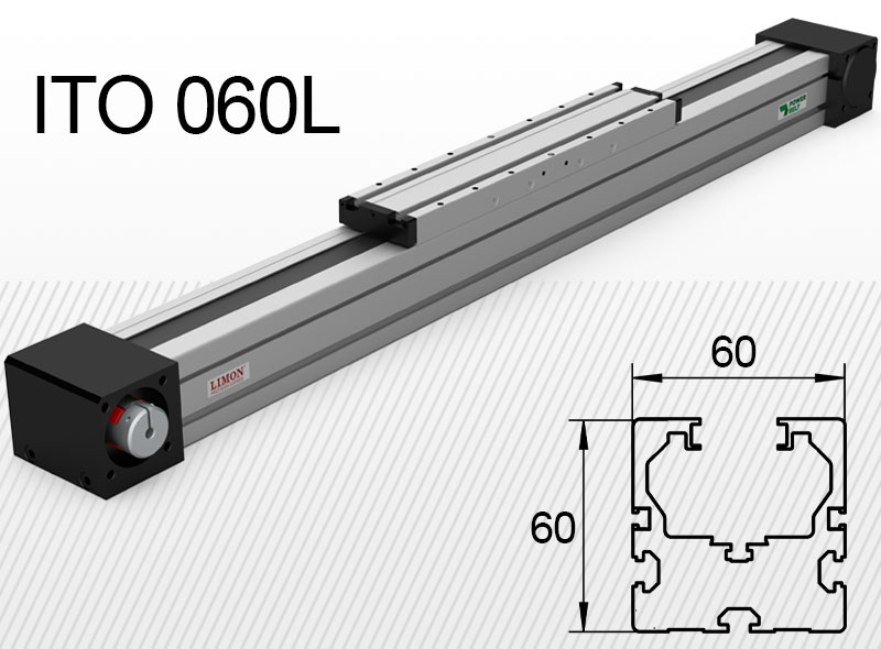 ITO 060L hosszú kocsival<br />max terhelés 45kg*<br />Lökethossz: 100-4000mm