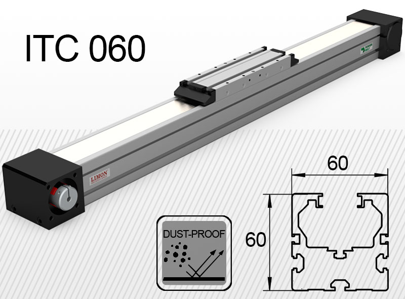 ITC 060 standard kivitel<br />max terhelés 30kg*<br />Lökethossz: 100-2500mm