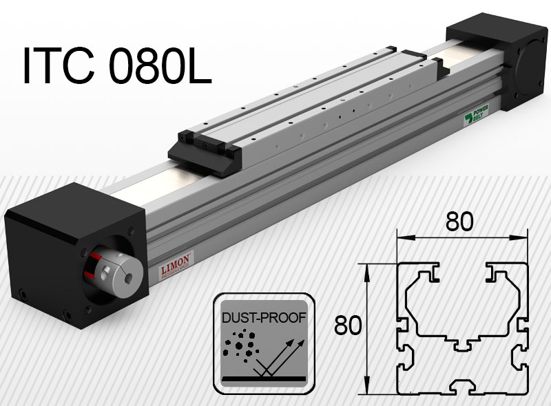 ITC 080L hosszú kocsival<br />max terhelés 75kg*<br />Lökethossz: 100-4000mm