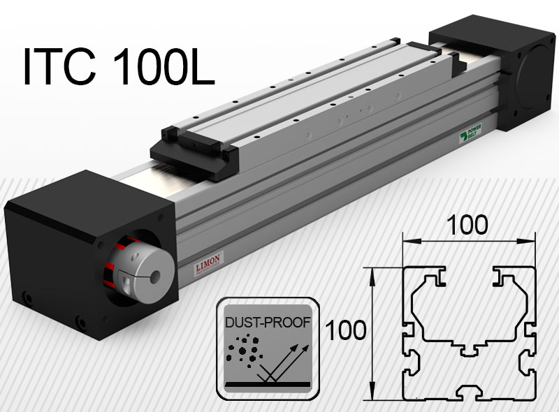 ITC 100L hosszú kocsival<br />max terhelés 120kg*<br />Lökethossz: 100-4000mm