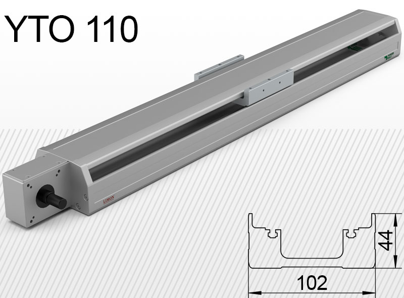 YTO 110-es típus<br />max terhelés 20kg*<br />Lökethossz: 100-1550mm