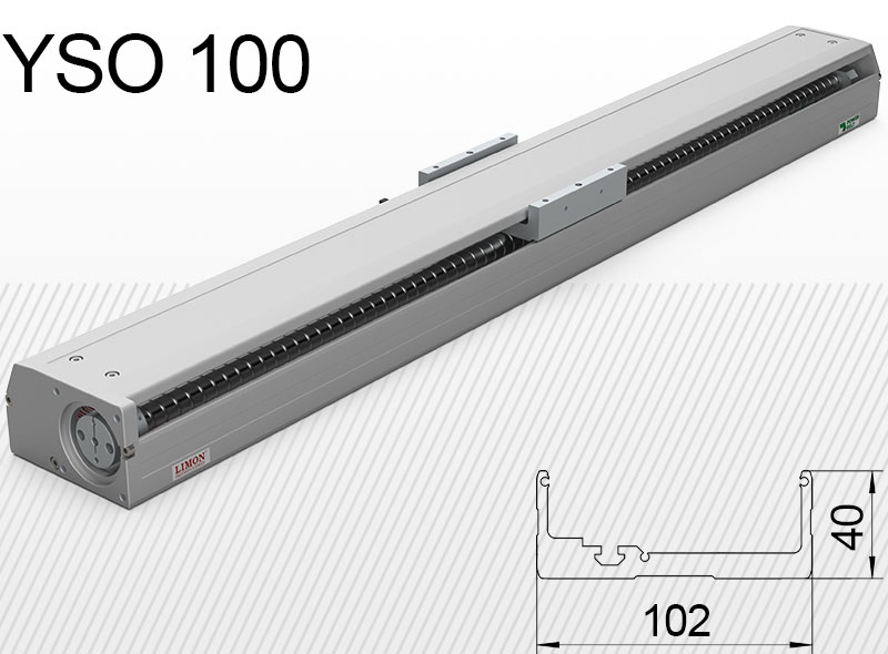 YSO 100-as típus<br />max terhelés 18-50kg**<br />Lökethossz: 100-1050mm