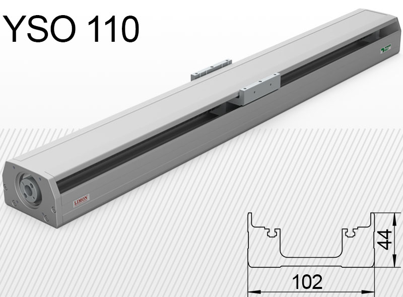 YSO 110-es típus max terhelés 18-50kg** Lökethossz: 100-1050mm