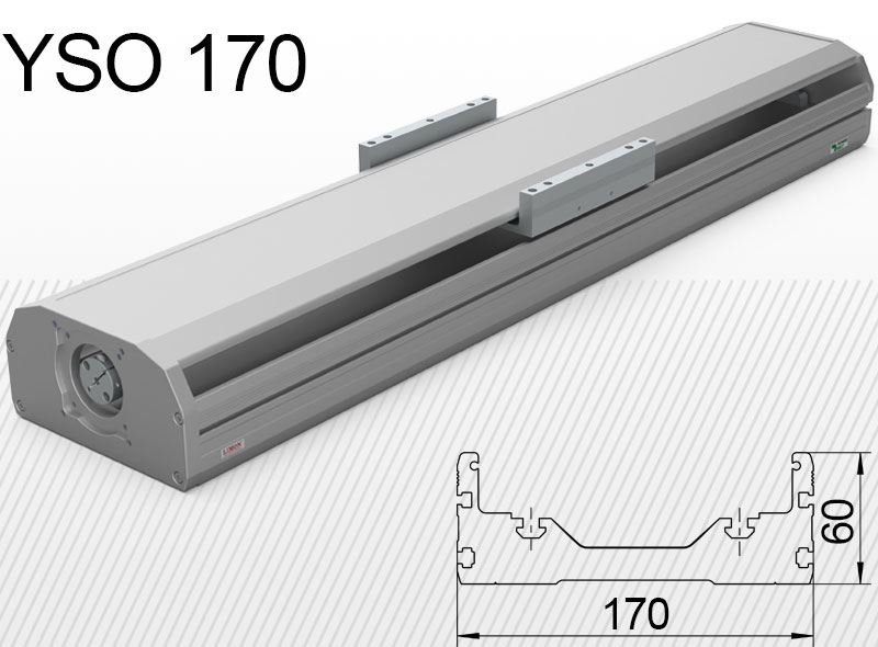 YSO 170-es típus max terhelés 60-120kg** Lökethossz: 100-1250mm
