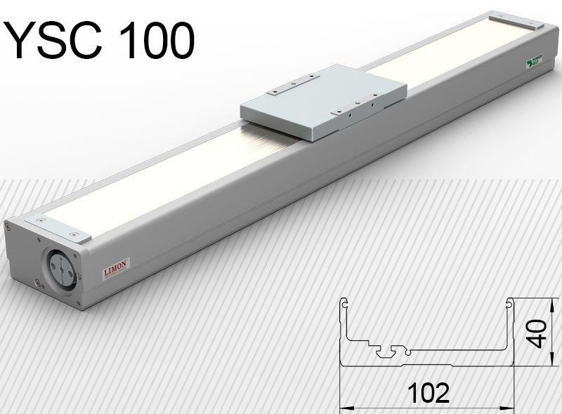 YSC 100-as típus<br />max terhelés 18-50kg**<br />Lökethossz: 100-1050mm