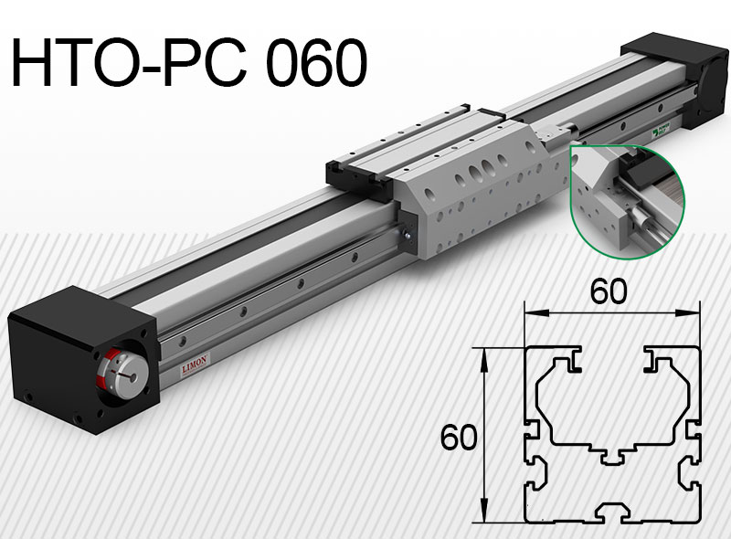 HTO-PC 060 pneumatikus rögzítővel<br />max rögz. erő 413N*<br />Lökethossz: 100-2500mm