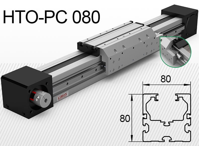 HTO-PC 080 pneumatikus rögzítővel<br />max rögz. erő 485N*<br />Lökethossz: 100-7000mm