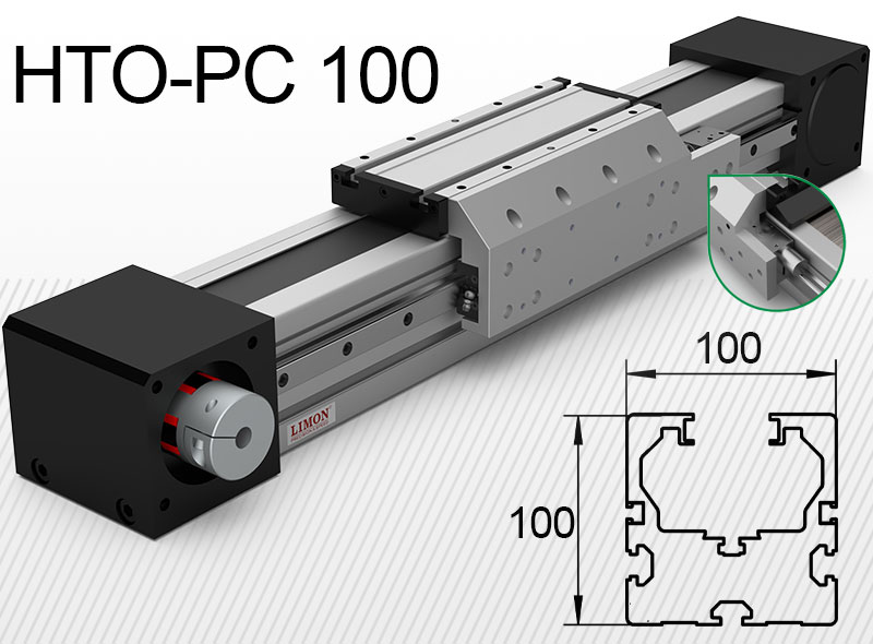 HTO-PC 100 pneumatikus rögzítővel<br />max rögz. erő 1550N*<br />Lökethossz: 100-9000mm