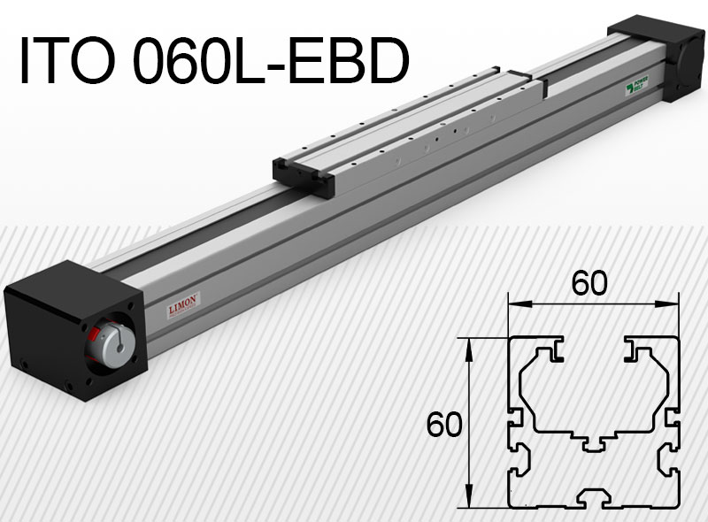 ITO 060L-EBD hosszú kocsi max terhelés 45kg* Lökethossz: 100-4000mm