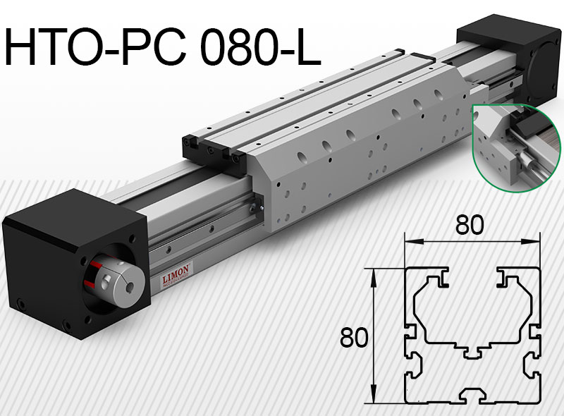 HTO-PC 080L pneumatikus rögzítővel max rögz. erő 470N* Lökethossz: 100-7000mm