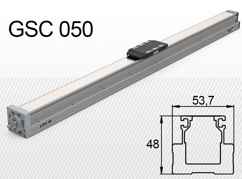 GSC 050-es típus<br />max terhelés 2,5-30kg**<br />Lökethossz: 50-800mm