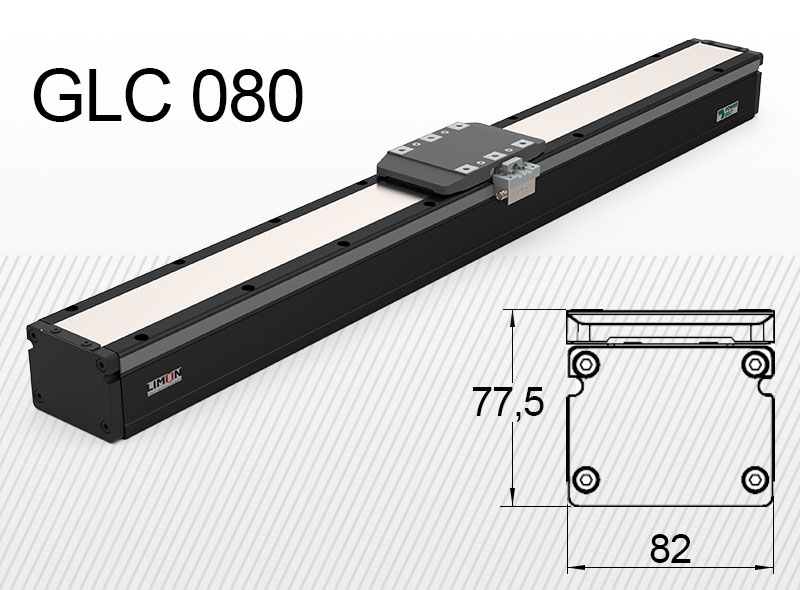GLC 080-es típus max terhelés 20kg* Lökethossz: 50-1650mm