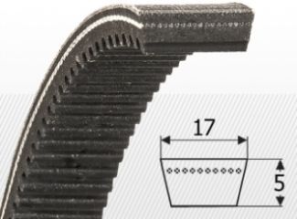 17x5 (W16) Variátor ékszíj profil