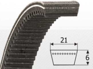 21x6 (W20) Variátor ékszíj profil