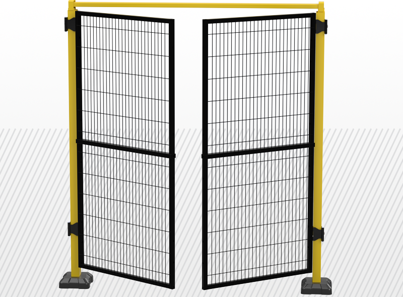 Vichnet kétszárnyú lengő ajtó védőkerítés rendszerhez